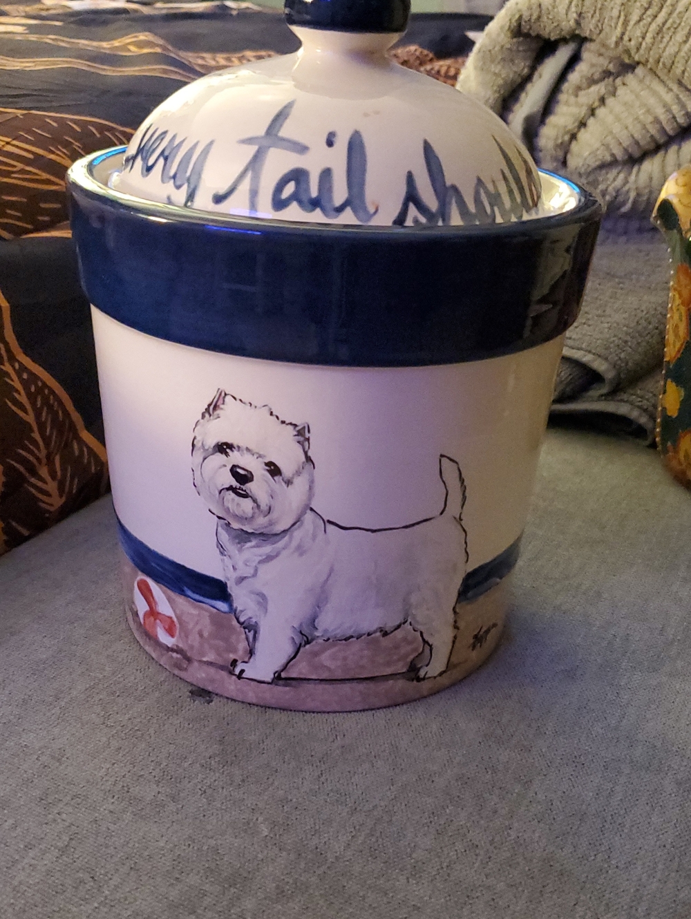 Zeppa Studios Hand Painted Ceramic Cookie Jar